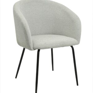 Sillón LAUREN, metal, tapizado tejido linen gris claro