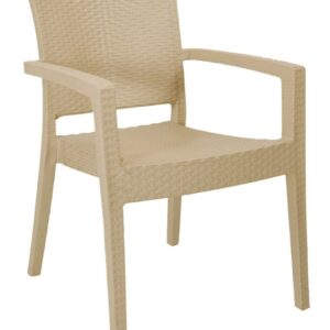 Sillón LIDO, apilable, polipropileno capuccino