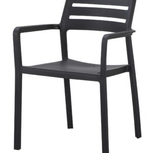 Sillón MADEIRA, apilable, polipropileno negro