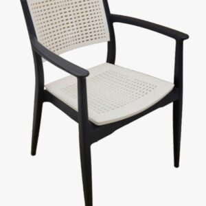 Sillón MILTON, apilable, polipropileno antracita y blanco