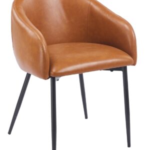 Sillón PELAYO, metal, similpiel vintage marrón