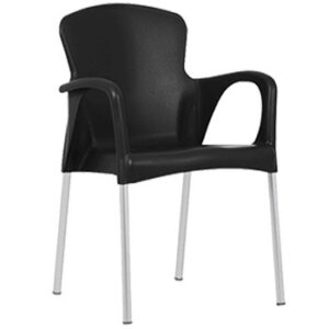 Sillón SENA, apilable, polipropileno negro