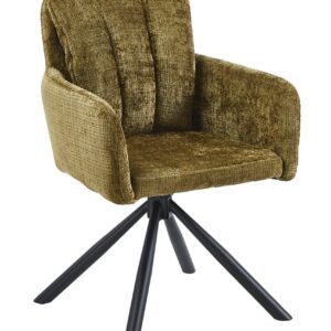 Sillón VADUZ, metal, giratorio, tapizado tejido cremona verde