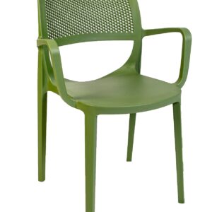Sillón VERDI, apilable, polipropileno verde