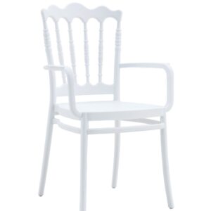 Sillón WEDDING, apilable, polipropileno blanco