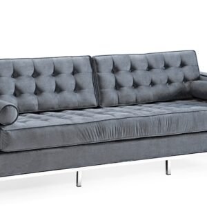 Sofá ARLES, 3 plazas, tejido velvet gris