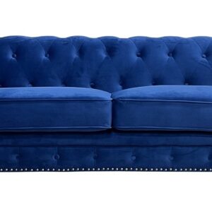 Sofá CHESTER PREMIUM, 3 plazas, tapizado velvet azul navy