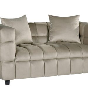 Sofá LORING, 2 plazas, tejido velvet gris claro 25