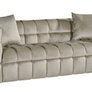 Sofá LORING, 3 plazas, tejido velvet gris claro 25