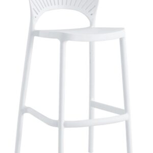 Taburete ABANICO, apilable, polipropileno blanco