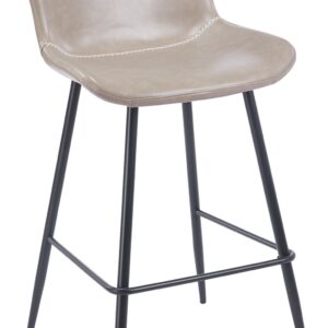 Taburete SAMPER, metal, similpiel vintage gris