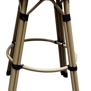 Taburete TARAMAY, apilable, aluminio, mesh crema y verde