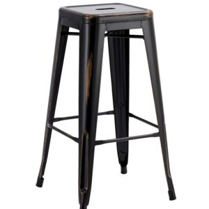 Taburete TOL EK VINTAGE, acero, negro