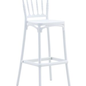 Taburete WEDDING, tratamiento anti UV, polipropileno blanco